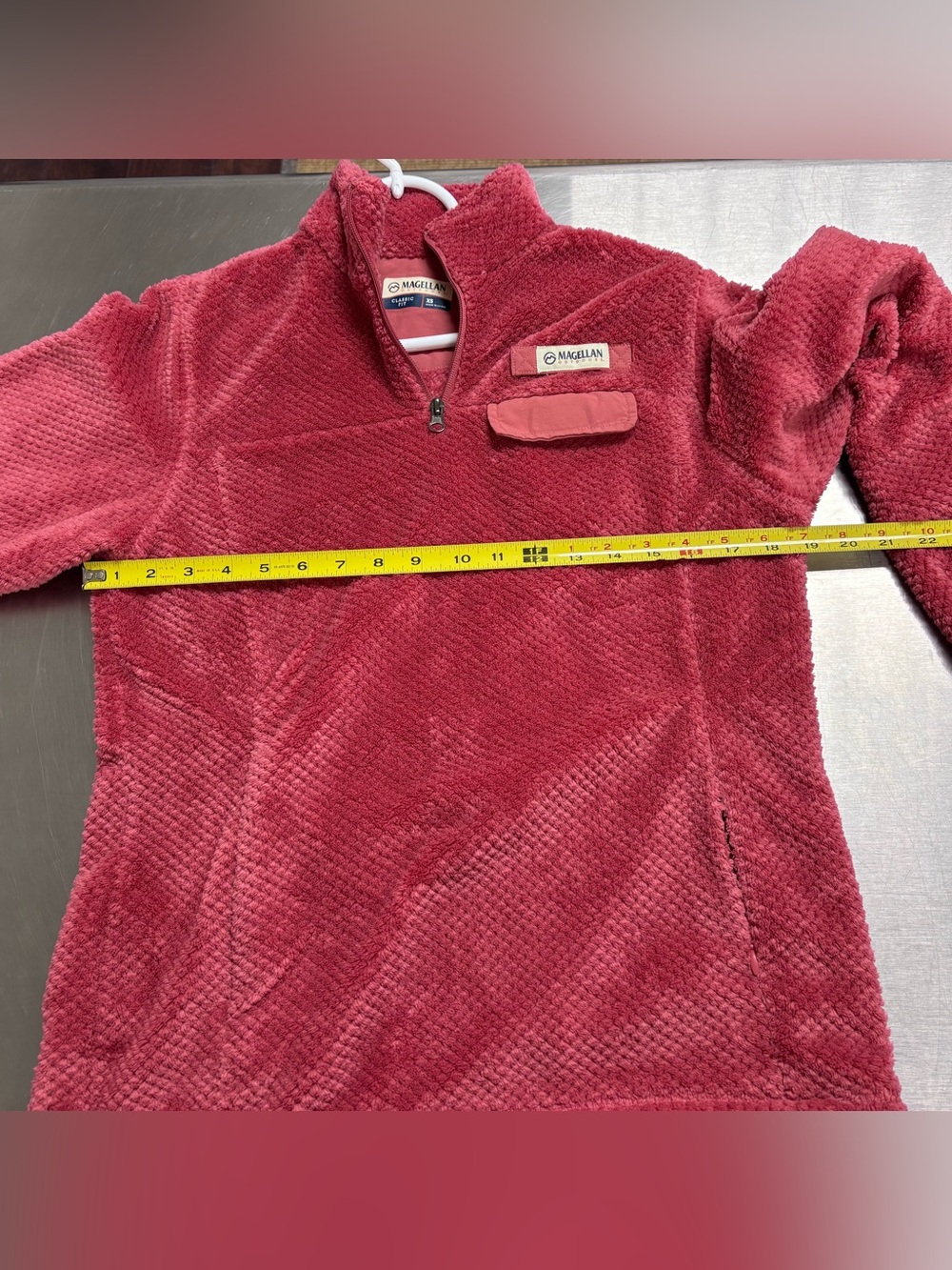 Magellan Outdoors Classic Fit Sherpa Quarter Zip Pullover Pink XS Cozy Fleece - Picture 8 of 10